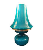 PAIR OF HANS-AGNE JAKOBSSON TURQUOISE GLASS LAMPS