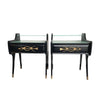  PAIR OF ITALIAN 1950S EBONIZED BEDSIDE TABLES