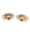 PAIR OF LARGE 1950S WROUGHT IRON SUNBURST WALL SCONCES