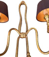 PAIR OF LARGE VALENTI BRASS ROPE AND TASSLE WALL LIGHTS