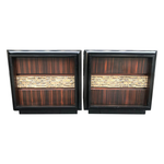 PAIR OF LUCIANO FRIGERIO PALISANDER AND BRONZE SIDE CABINETS