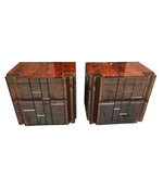 PAIR OF LUCIANO FRIGERIO WALNUT SIDE CABINETS