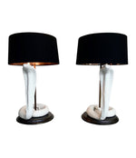 PAIR OF TOMMASO BARBI CERAMIC COBRA LAMPS