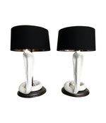 PAIR OF TOMMASO BARBI CERAMIC COBRA LAMPS