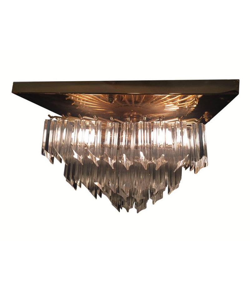 PAIR OF VENINI CRYSTAL CHANDELIERS ON GOLD-PLATED FRAMES