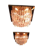PAIR OF VENINI CRYSTAL CHANDELIERS ON GOLD-PLATED FRAMES
