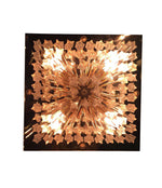 PAIR OF VENINI CRYSTAL CHANDELIERS ON GOLD-PLATED FRAMES