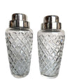 PAIR OF 1960S VAL SAINT LAMBERT CRYSTAL AND SILVER PLATE COCKTAIL SHAKERS