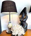 PAIR OF 1970S ANTHONY REDMILE STYLE CHROME AND REAL OSTRICH EGG LAMPS