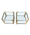 Pair of 1970s Lucite and Brass Side Tables - Charles Hollis Jones - Mid Century Furniture - Ed Butcher Antiques