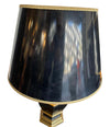 Pair of Black 1970s Lacquer & Brass Lamps - Mid Century Lighting - Ed Butcher Antiques