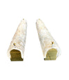 PAIR OF HILLEBRAND "ICE" LIGHT WALL SCONCES WITH BRASS PLATES AND FITTINGS