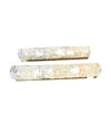 PAIR OF HILLEBRAND "ICE" LIGHT WALL SCONCES WITH BRASS PLATES AND FITTINGS