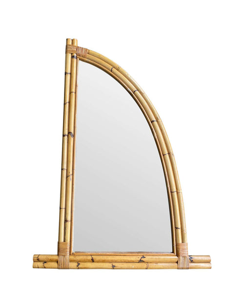 Pair of 1970s Italian curved bamboo mirrors - Mid Century Mirrors