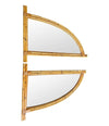 Pair of 1970s Italian curved bamboo mirrors - Mid Century Mirrors