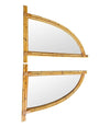 PAIR OF INTERESTING 1970S ITALIAN CURVED BAMBOO MIRRORS