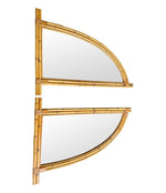 Pair of 1970s Italian curved bamboo mirrors - Mid Century Mirrors