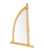 Pair of 1970s Italian curved bamboo mirrors - Mid Century Mirrors