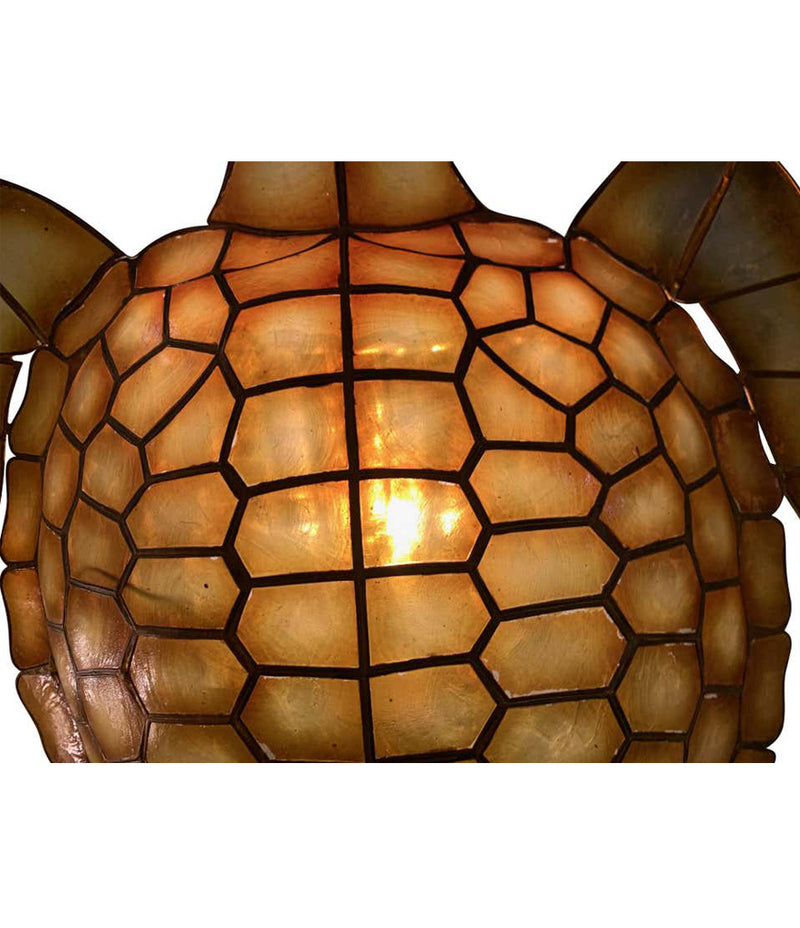 PAIR OF LARGE UNUSUAL TURTLE SHAPED NACRE FAUX TORTOISESHELL WALL SCONCES