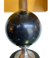 PAIR OF MASION BARBIER BLACK MARBLE AND CHROME LAMPS WITH NEW BESPOKE SHADES