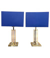 PAIR OF WILLY RIZZO 1970S CHROME AND BRASS STYLE LAMPS BY S A BOULANGER