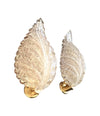 PAIR OF BAROVIER AND TOSO MURANO GLASS LEAF WALL SCONCES WITH SCOLLOPED EDGES
