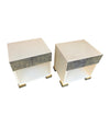 PAIR OF LUCIANO FRIGERIO BEDSIDE CABINETS WITH CAST BRUTALIST DRAWER FRONT
