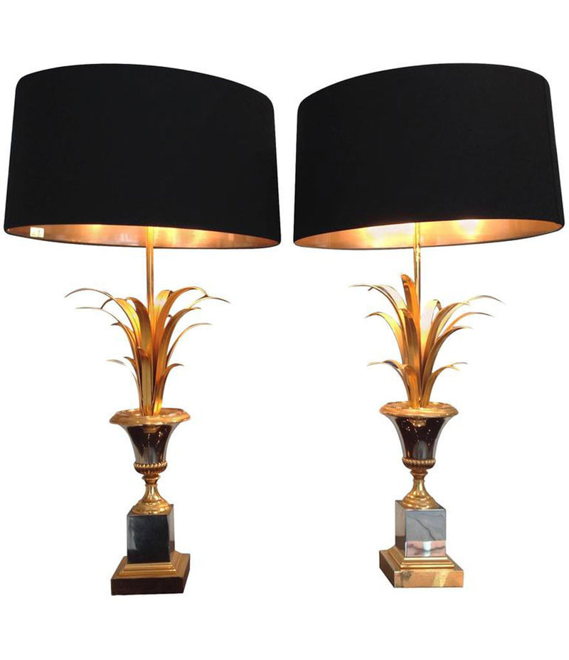 PAIR OF MAISON CHARLES STYLE FROND LAMPS