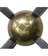 Mid century coffee table by Peter Ghyczy iron and brass bass with circular glass top
