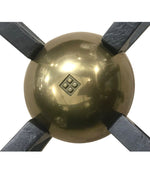 Mid century coffee table by Peter Ghyczy iron and brass bass with circular glass top