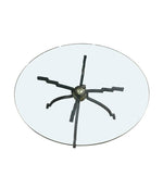 Mid century coffee table by Peter Ghyczy iron and brass bass with circular glass top
