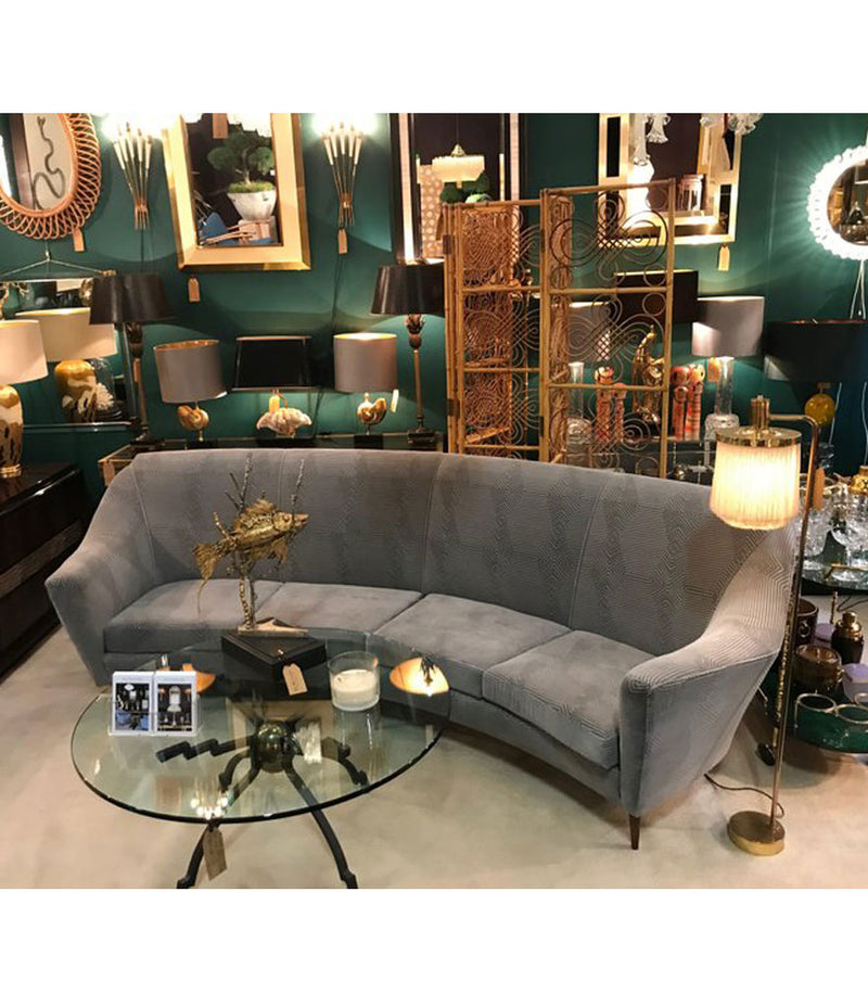 Mid century coffee table by Peter Ghyczy iron and brass bass with circular glass top