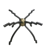 Mid century coffee table by Peter Ghyczy iron and brass bass with circular glass top