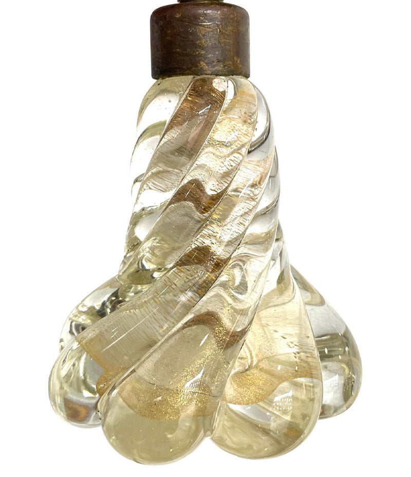PRETTY PAIR OF 1950S BAROVIER & TOSO LAMPS WITH MURANO TWISTED GLASS BASE