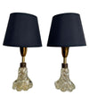 PRETTY PAIR OF 1950S BAROVIER & TOSO LAMPS WITH MURANO TWISTED GLASS BASE