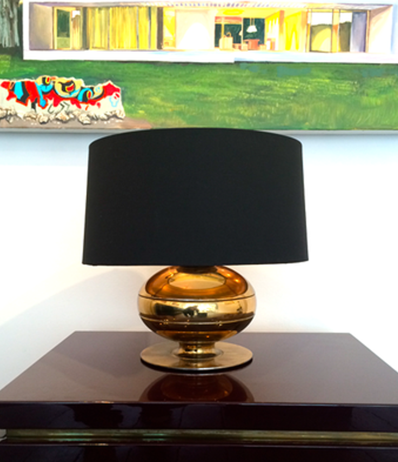 PAIR OF BRASS ITALIAN TABLE LAMPS BY LUCI