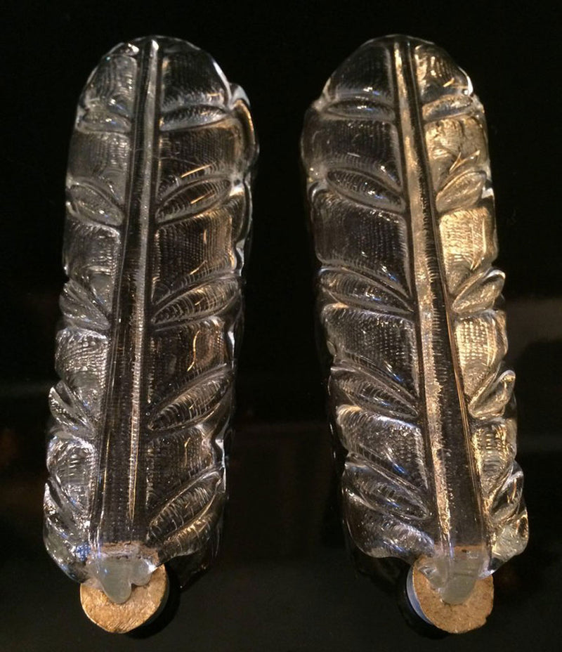 PAIR OF BAROVIER AND TOSA FEATHER WALL SCONCES
