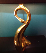 PAIR OF BRASS EGRET SHAPED LAMPS