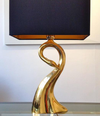 PAIR OF BRASS EGRET SHAPED LAMPS