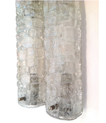 A pair of Hillebrand Ice glass wall sconces 1960s
