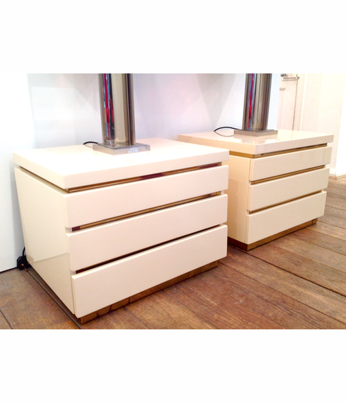 PAIR OF MAHEY SIDE TABLES