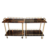 PAIR OF SMALL ALDO TURA BAR TROLLIES