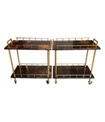 PAIR OF SMALL ALDO TURA BAR TROLLIES
