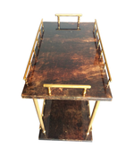 PAIR OF SMALL ALDO TURA BAR TROLLIES