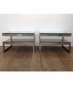 Pair of Belgo chrome  G side tables 