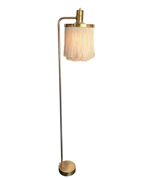 RARE HANS-AGNE JAKOBSSON G-109 SILK TASSELED BRASS FLOOR LAMP