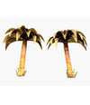 RARE PAIR OF 1960S MAISON JANSEN PALM TREE WALL SCONCES WITH REAL BAMBOO STEMS