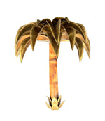 RARE PAIR OF 1960S MAISON JANSEN PALM TREE WALL SCONCES WITH REAL BAMBOO STEMS