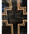 RARE 1970S BLACK LACQUER AND INLAY BAR CABINET BY PACO RABANNE