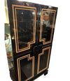 RARE 1970S BLACK LACQUER AND INLAY BAR CABINET BY PACO RABANNE